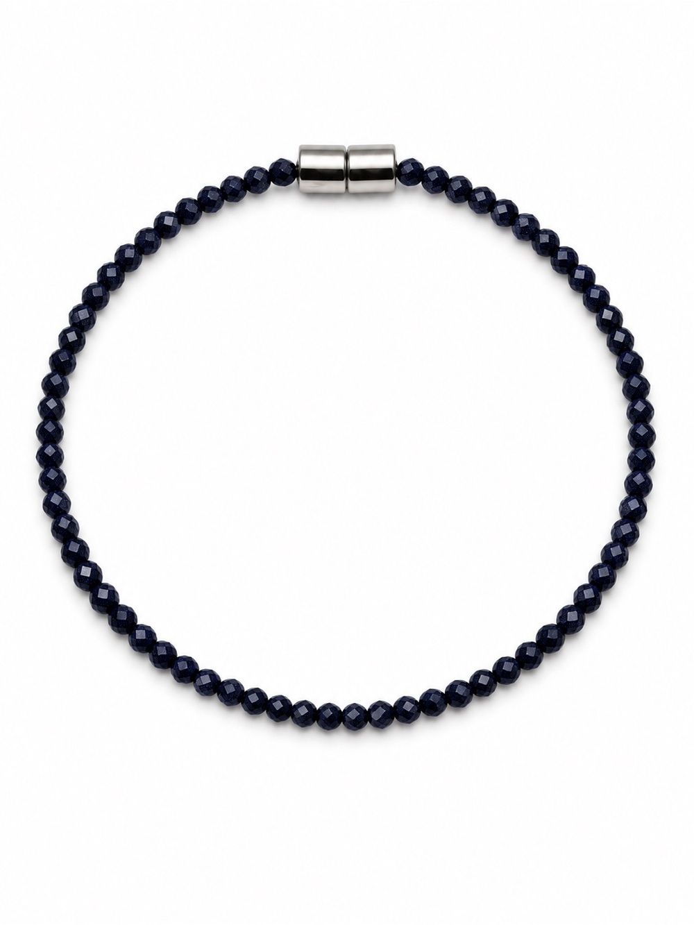 Dark Blue Sandstone Gemstone Magnetic Bracelet 7”